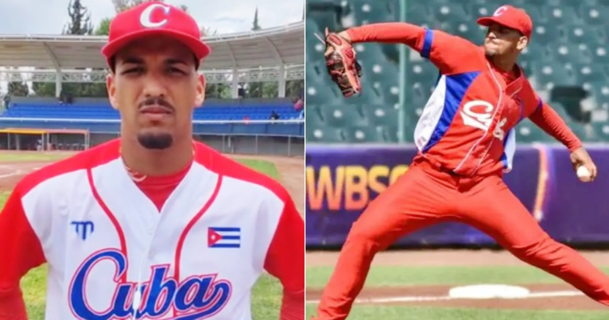 El pelotero cubano Naykel Cruz © Collage Twitter/JIT