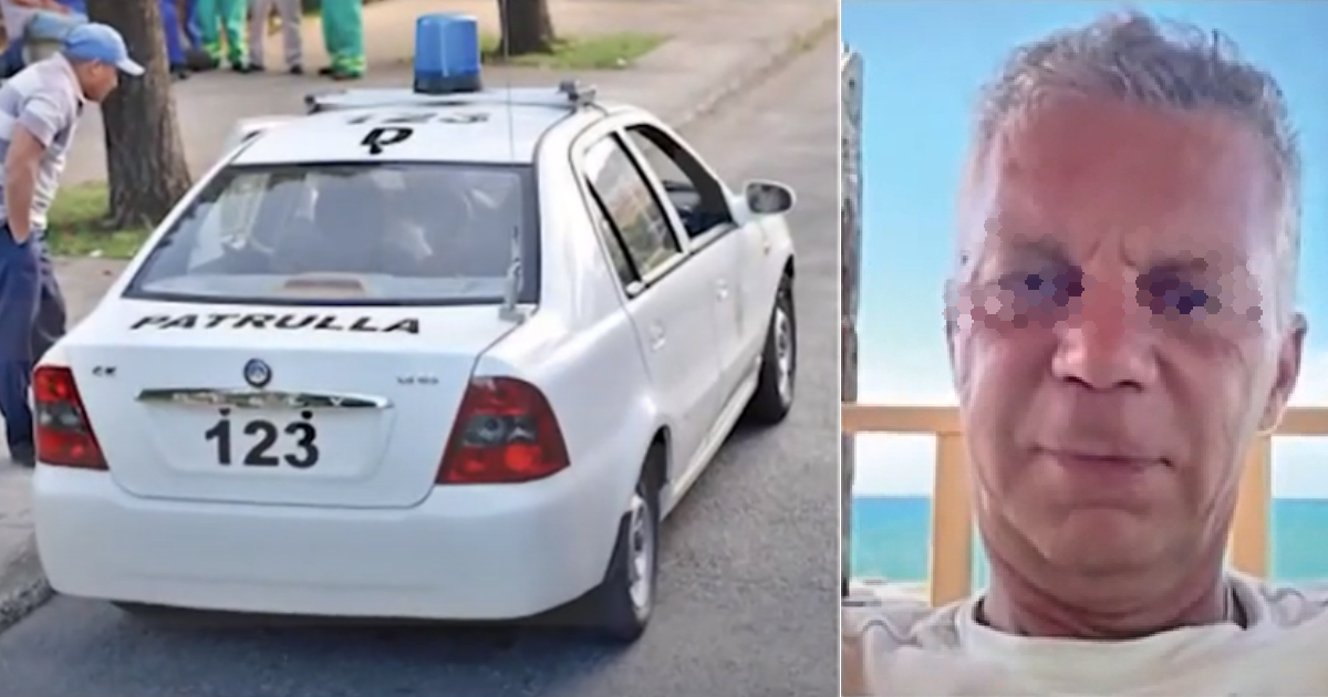 Carro de policía cubano y presunto asesino © Captura de Video/Rete8