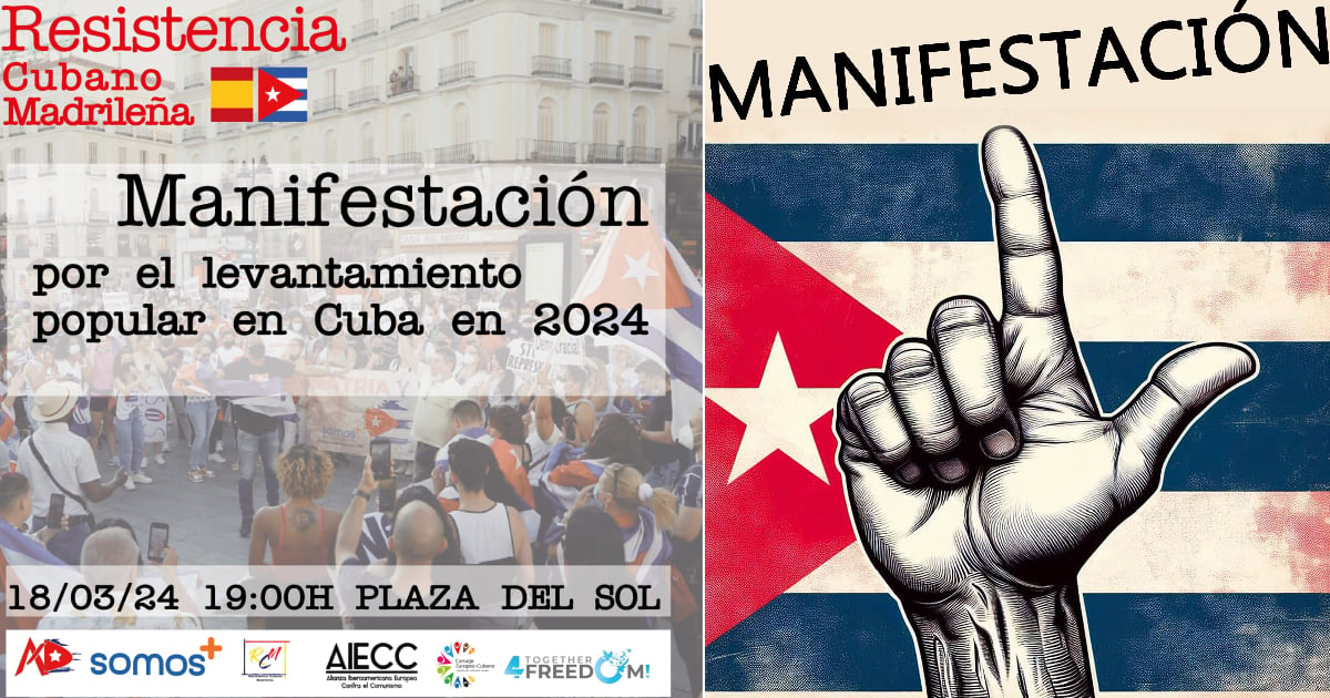 Carteles de manifestaciones en apoyo a protestas en Cuba © Redes sociales