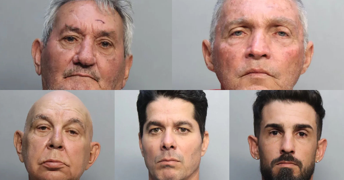 Los cinco sospechosos enfrentan cargos por peleas ilegales de animales © Miami Dade Corrections & Rehabilitation
