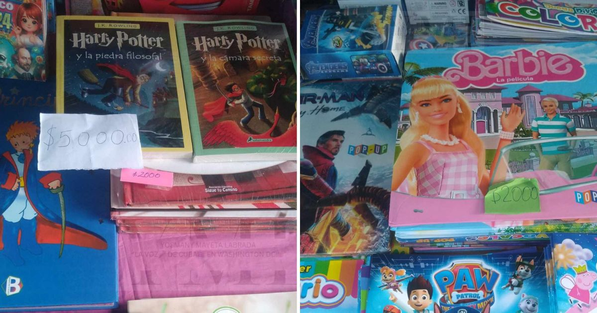 Precios exorbitantes en la Feria del Libro ponen los textos fuera del alcance de los padres © Collage Facebook/Yosmany Mayeta Labrada 