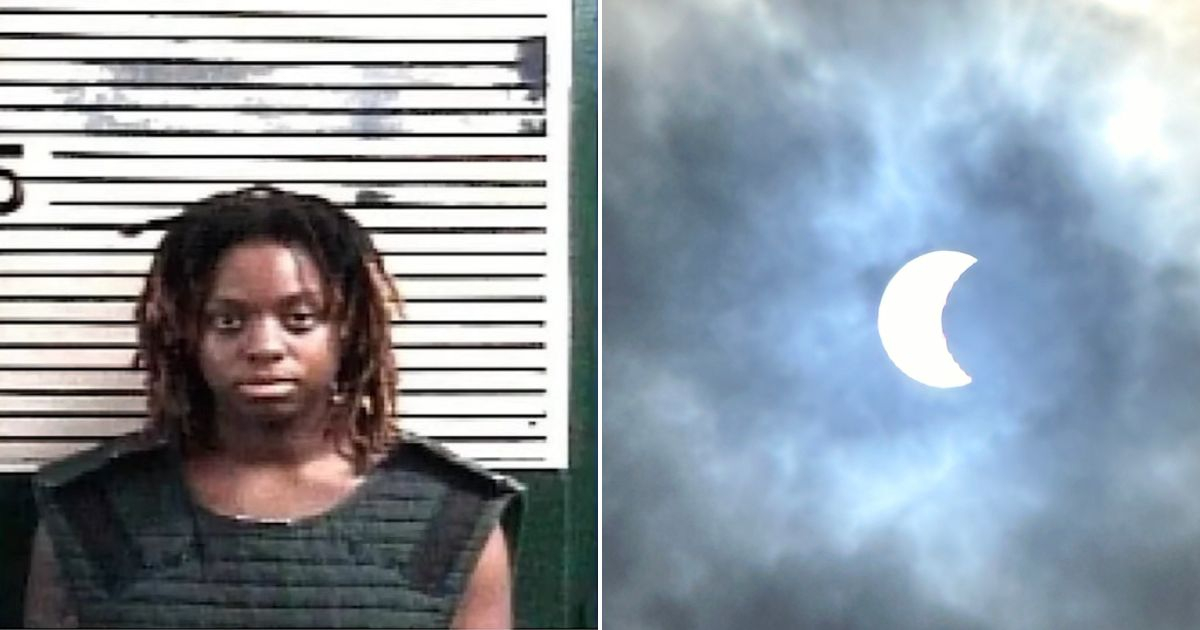 Dios y el eclipse impulsaron a esta mujer a disparar. © Collage captura Youtube / AmericaTeVe Miami y captura X / @aliciatoralll