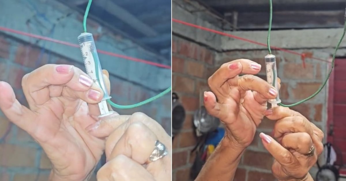 Interruptor jeringuilla que utiliza para prender la luz © Captura de video de TikTok de daiselhernandezlo