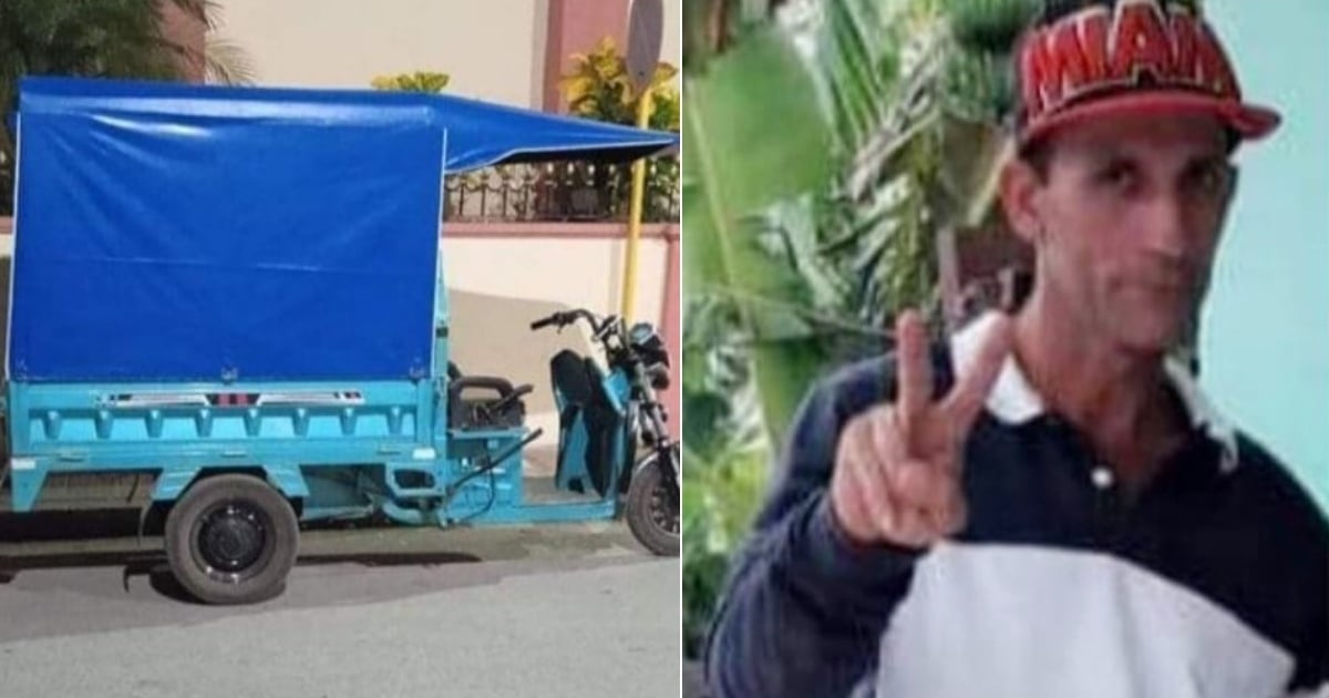 Triciclo robado (i) y Cubano asesinado (d) © Collage redes sociales