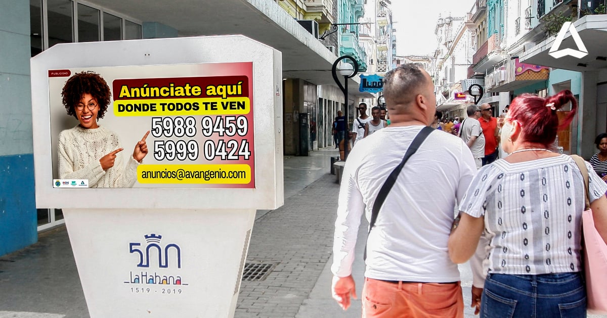 Valla de empresa publicitaria en céntrica calle de La Habana © X / @avangenio