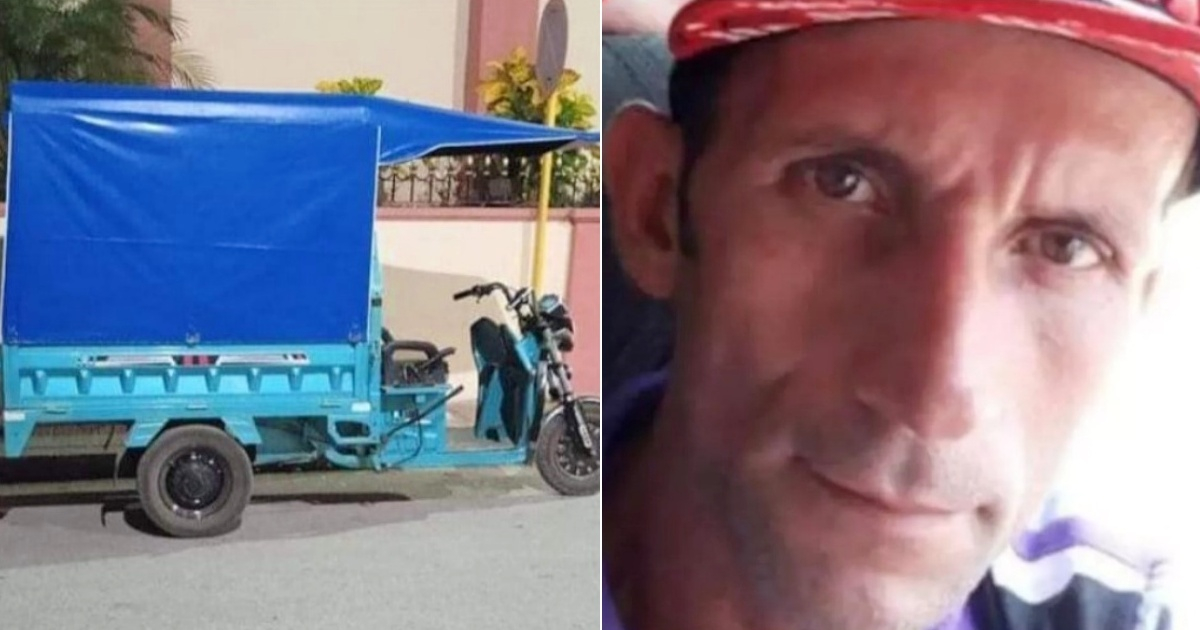 Triciclo robado (i) y Cubano asesinado (d) © Collage Redes sociales