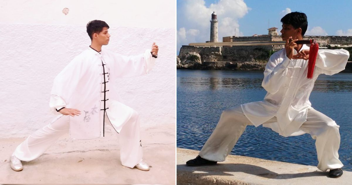 Hiroshi Torres, practicante cubano del Wushu. © Collage Facebook / Hiroshi Torres