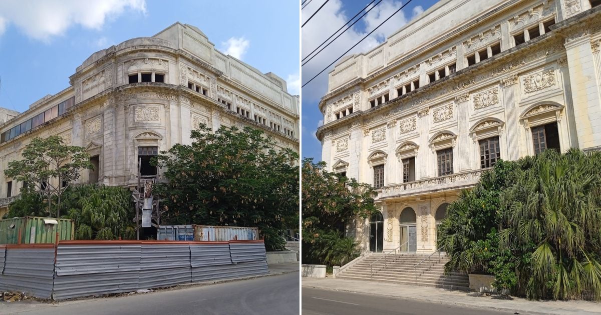 Estado actual del Teatro Amadeo Roldán de La Habana. © Collage Facebook / Pedro Luis Garcia