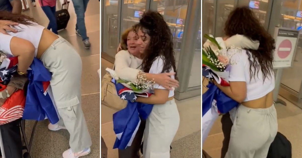 Joven cubana recibe a su madre y su abuela de 80 años en Estados Unidos en el Día de las Madres