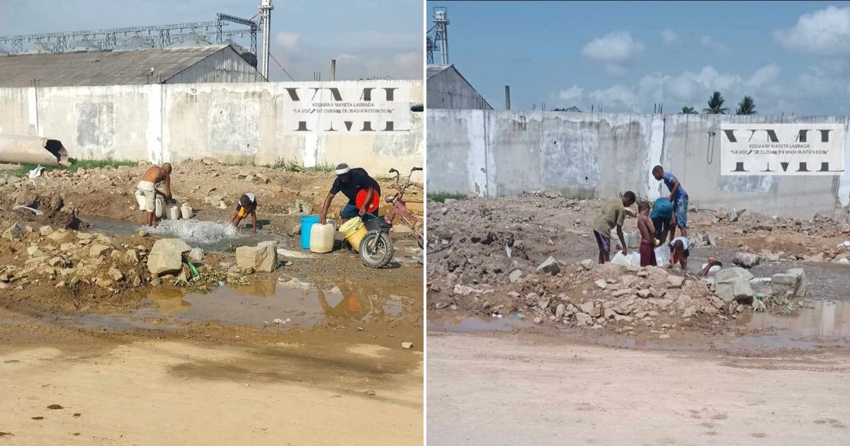 Residents Resort to Collecting Water from Street Leak Amid Supply Crisis in Santiago de Cuba