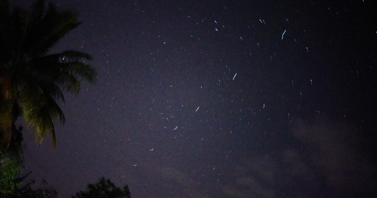 Starlink Satellites Dazzle Matanzas Night Sky