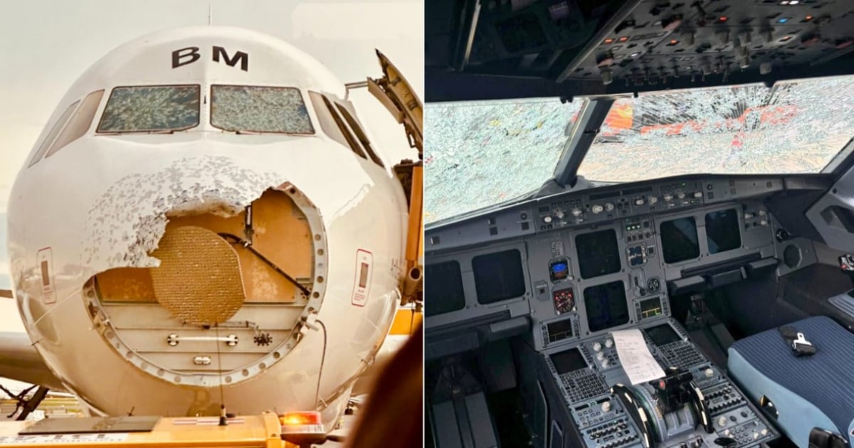 Hailstorm Damages Nose of Airbus A320 Mid-Flight Over Europe