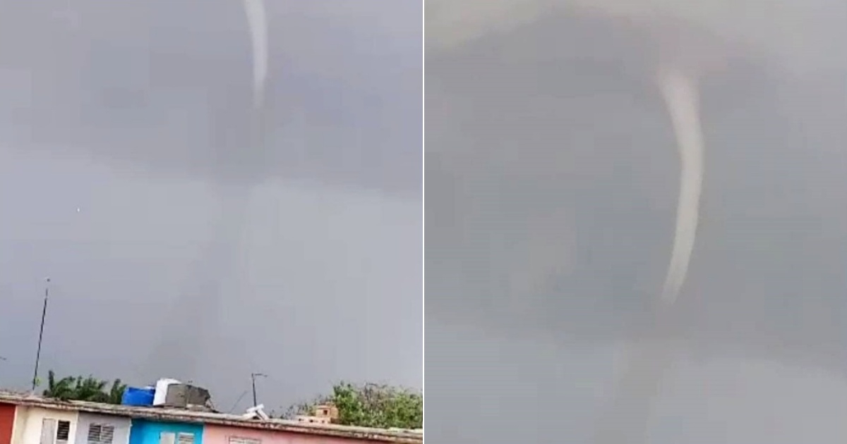 Tornado ocurrido en la tarde del miércoles en Matanzas © Collage Facebook/Yosier Argüeso Miranda