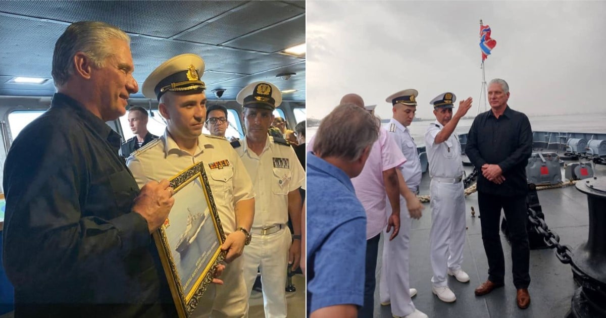 Cuban Leader Díaz-Canel Tours Russian Warship and Submarine Docked in Havana Bay