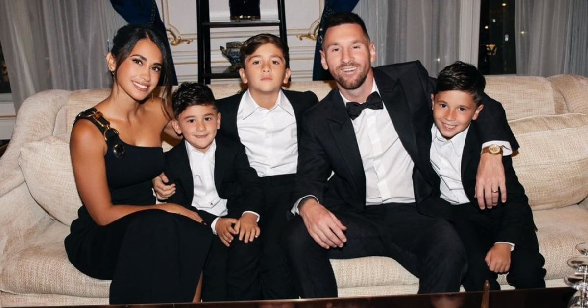 Lionel Messi junto a su esposa y sus hijos © Instagram / Antonela Roccuzzo