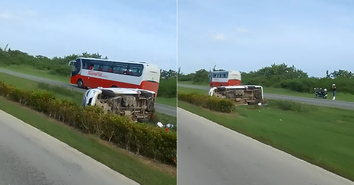 Vehicle Overturns on Cuba's Vía Blanca Highway