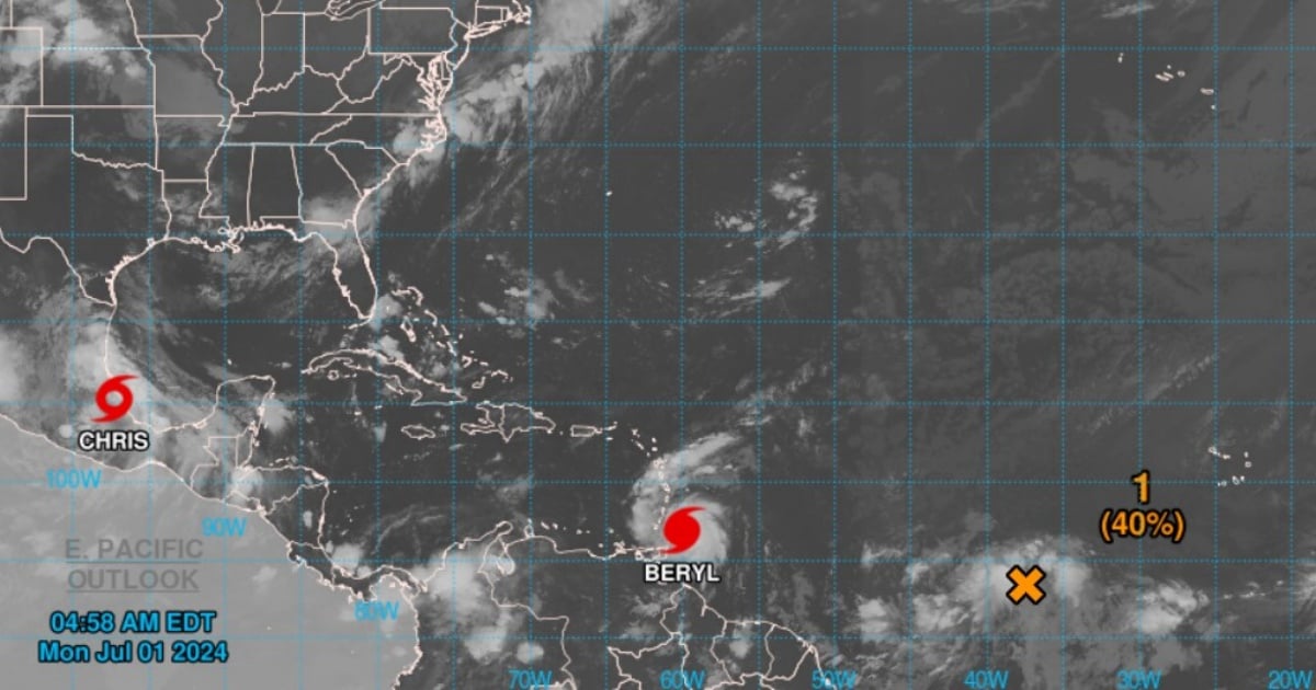 Imagen del satélite del huracán Beryl © nhc.noaa.gov