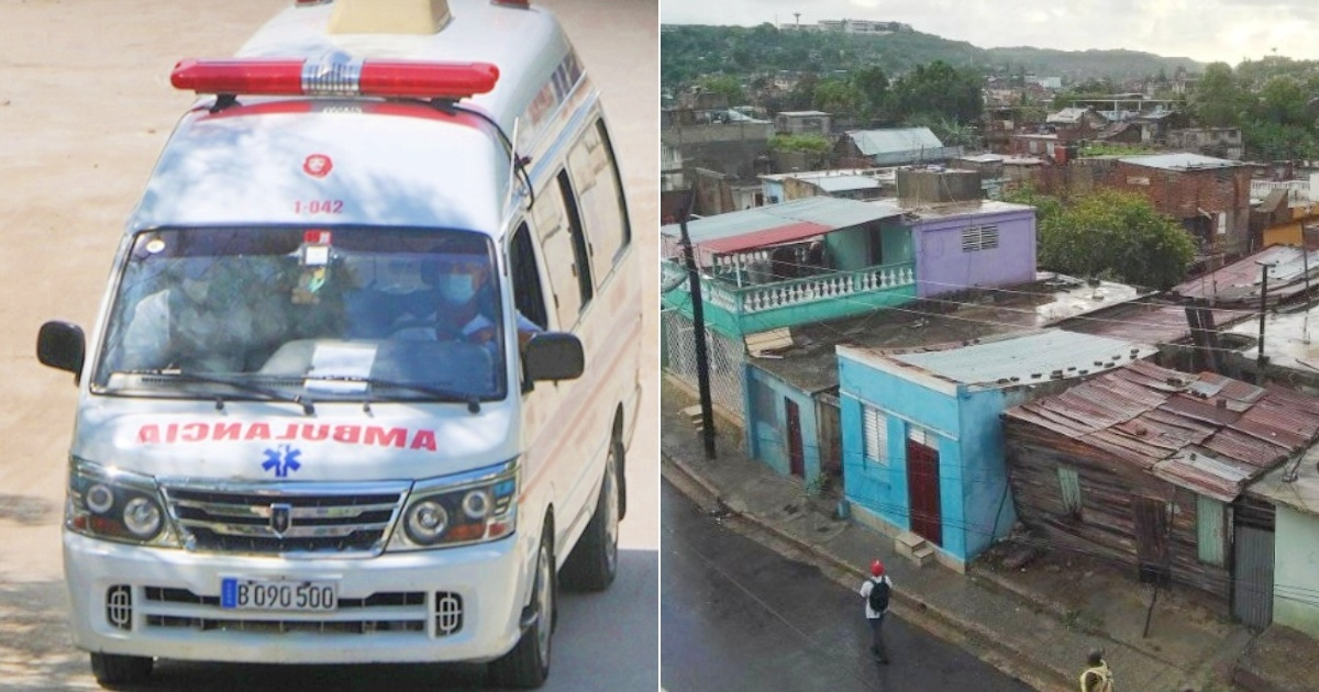 Ambulancia (i) y Barrio de Altamira (d) (Imágenes de referencia) © Collage Periódico 26 - Facebook/La gente de Altamira