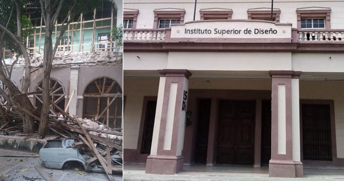 Derrumbe afecta estructura del Instituto Superior de Diseño en La Habana