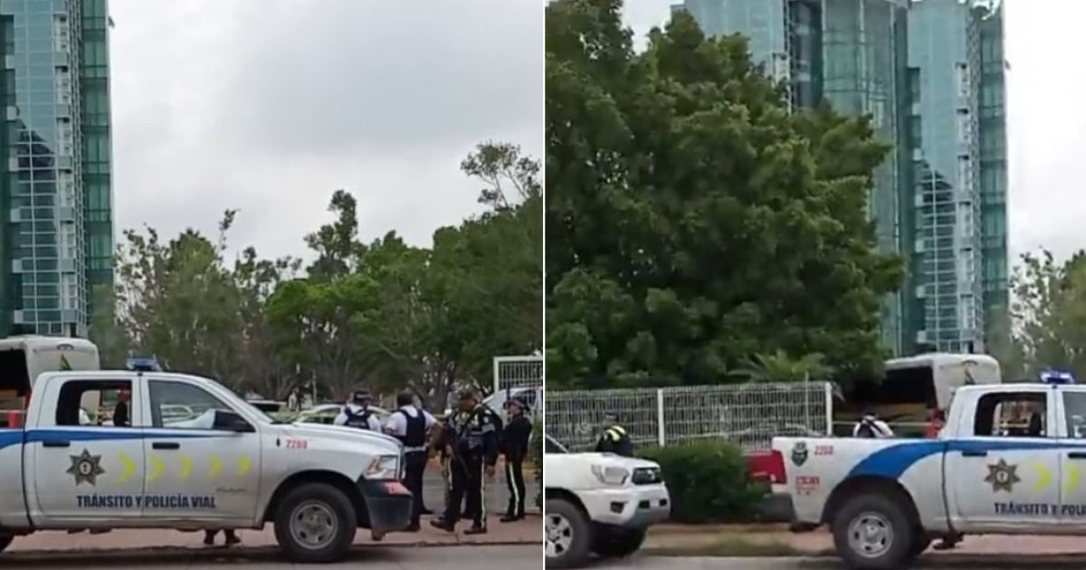 Patrullas de la policía en el lugar del tiroteo © Captura de video de Facebook de El Sol del Bajio 