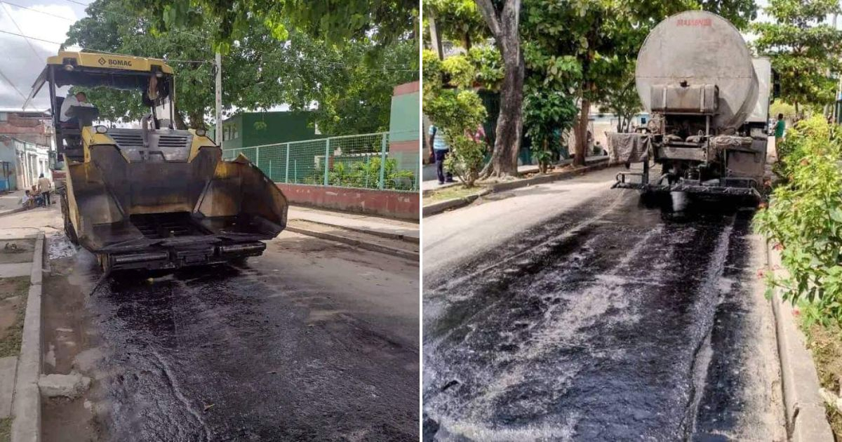 Asfaltado de las calles en Santiago de Cuba © Collage / Sierra Maestra