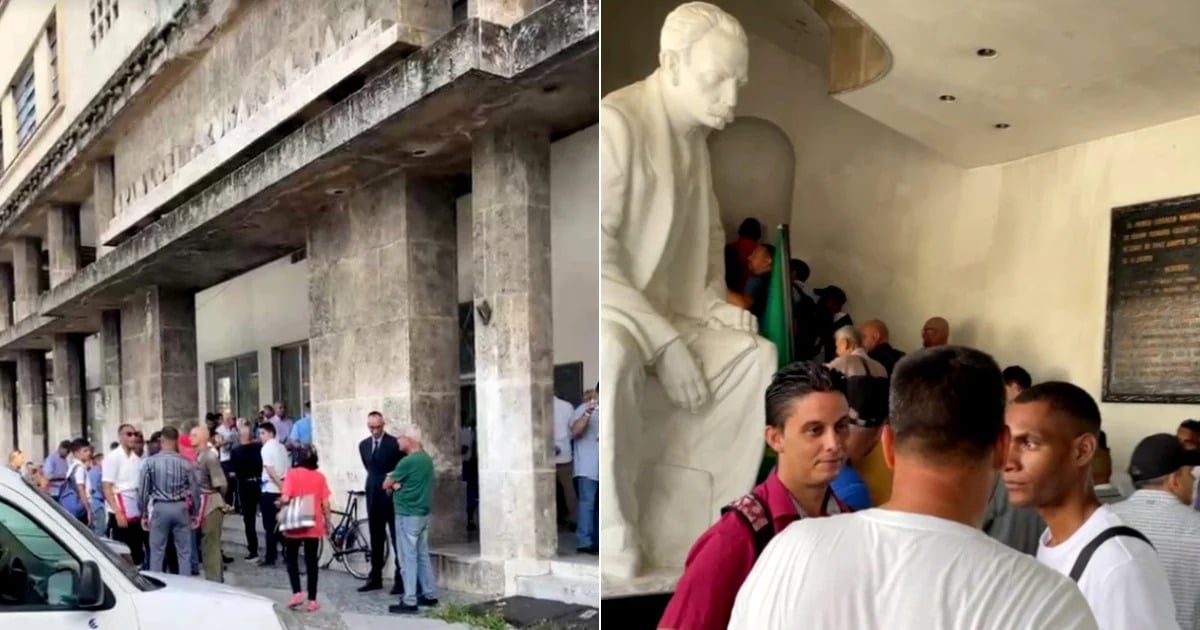 Masones cubanos congregados ante la Gran Logia y en el vestíbulo del edificio © Captura de video de YouTube de CubaNet