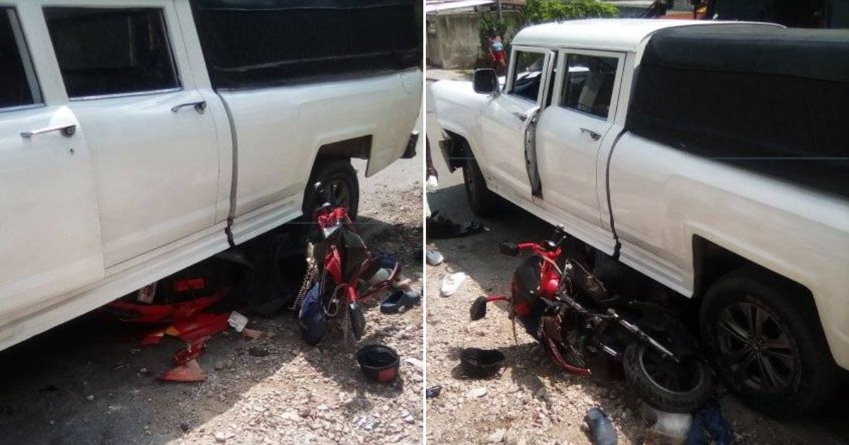 Accident in Havana: Classic Car Loses Brakes and Collides with Motorcycle