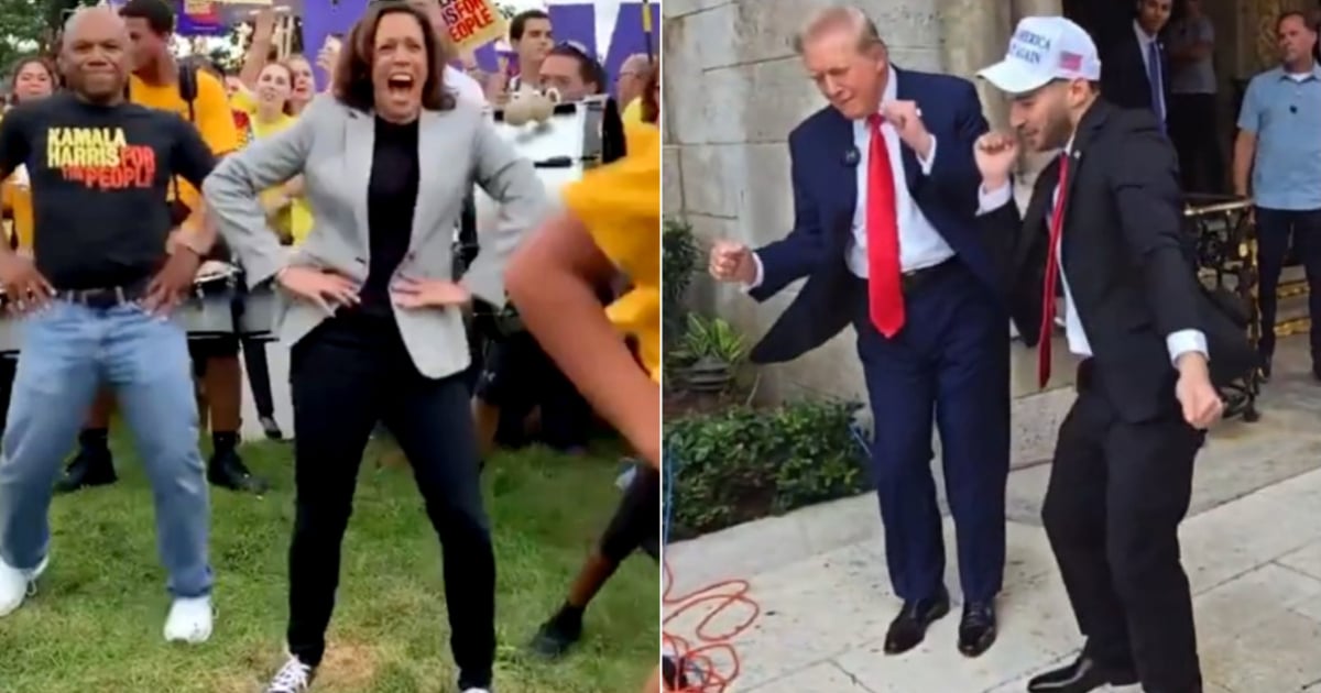 Harris y Trump bailan con simpatizantes (imagen de referencia) © Captura de video Instagram / kamalaharris - Tiktok / livestream_fail