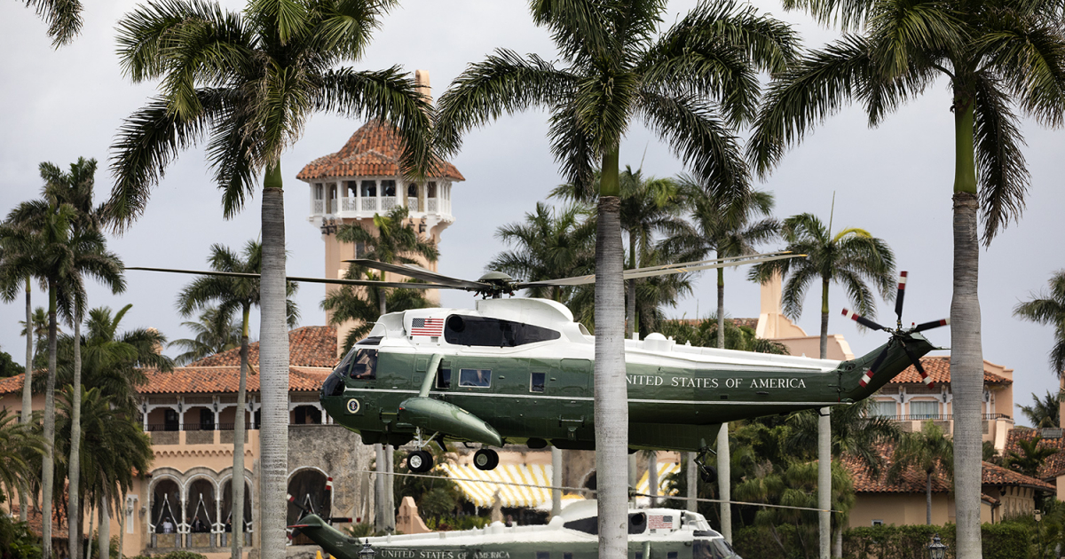 Marine One aterrizando en Mar-a-Lago © Archivos de la Casa Blanca