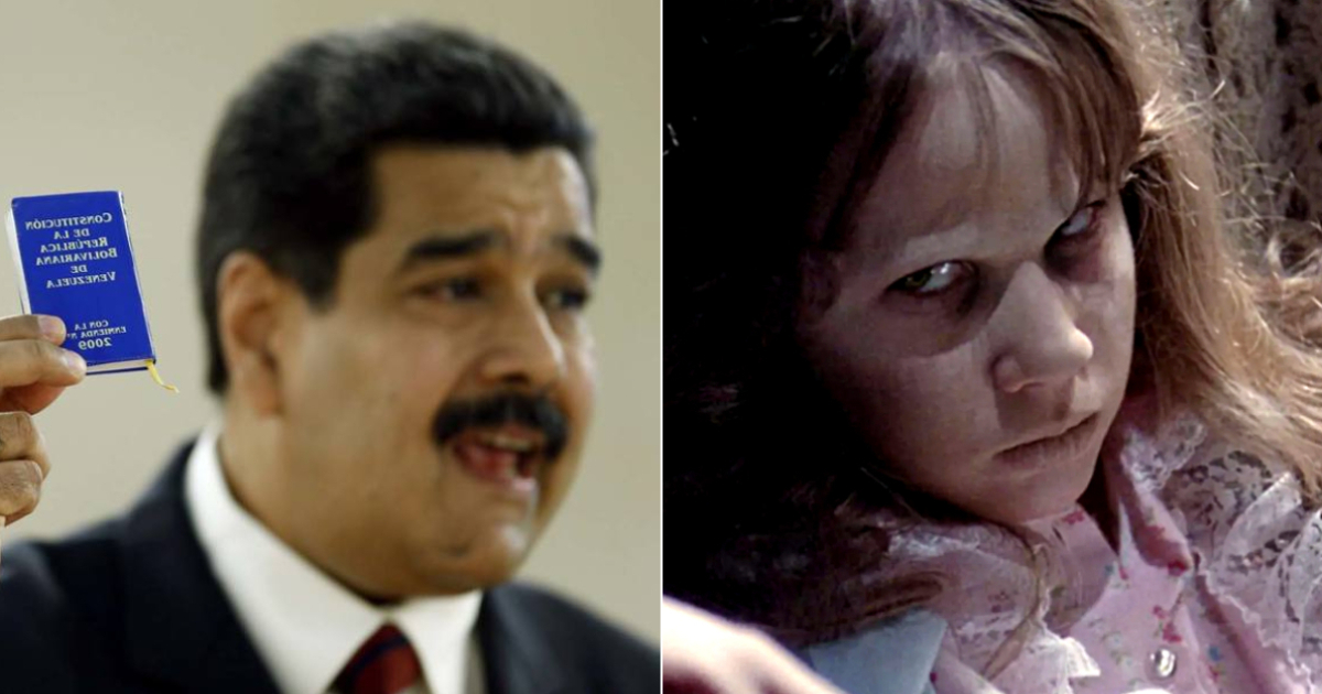 Nicolás Maduro y escena de la película "El exorcista" © RR.SS.