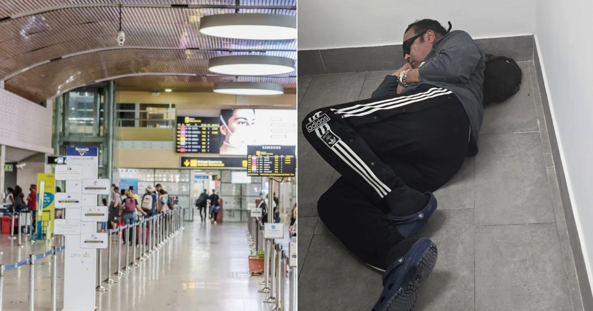 Aeropuerto de Cartagena (i) y Amaury Gutiérrez (d) © Collage Sacsa - Instagram/Amaury Gutiérrez