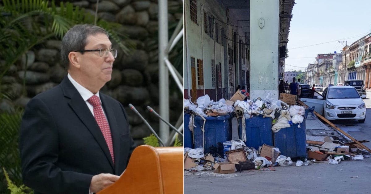 Bruno Rodríguez y basura en calle de La Habana © X / Bruno Rodríguez y CiberCuba