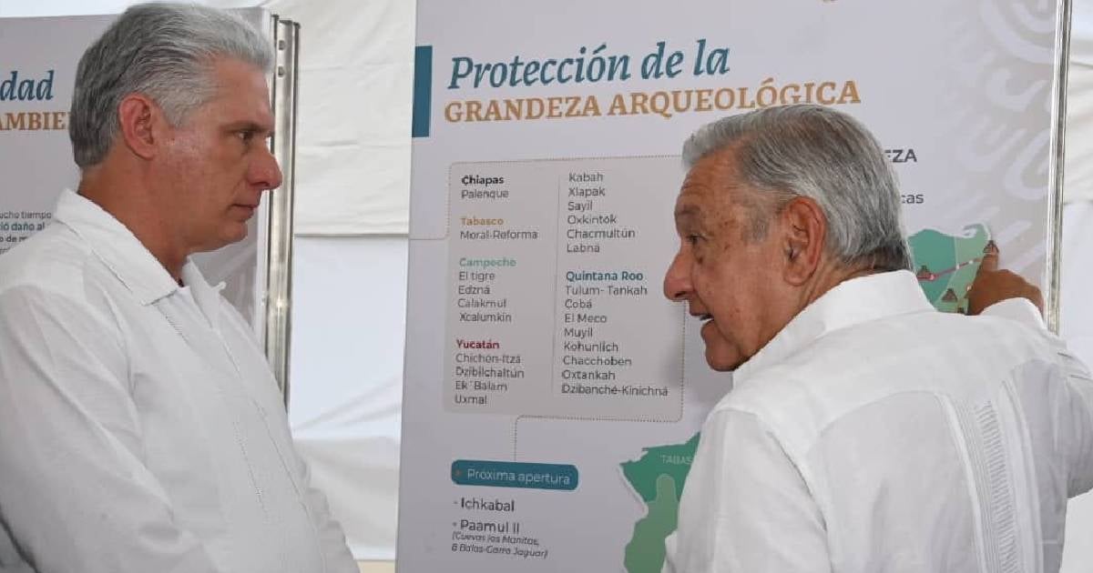 Díaz-Canel durante visita a México con AMLO © Facebook/Presidencia de Cuba