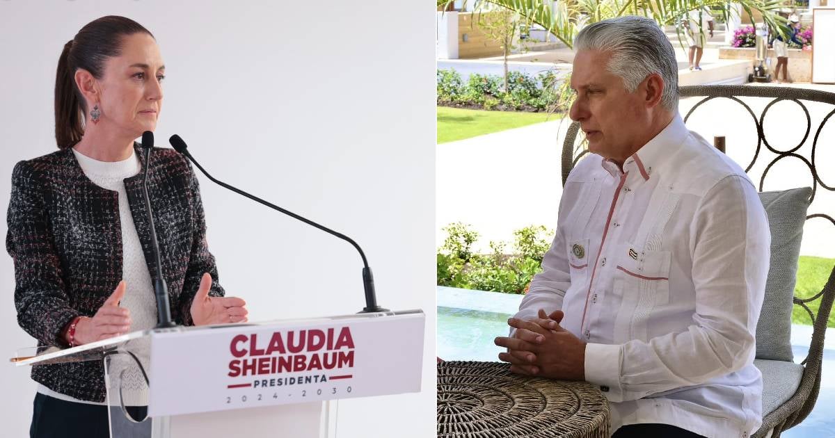 Claudia Sheinbaum y Miguel Díaz-Canel © Collage redes sociales