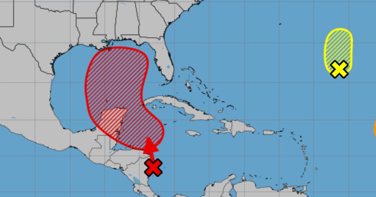 Mapa con el pronóstico de formación de una depresión tropical © NOAA