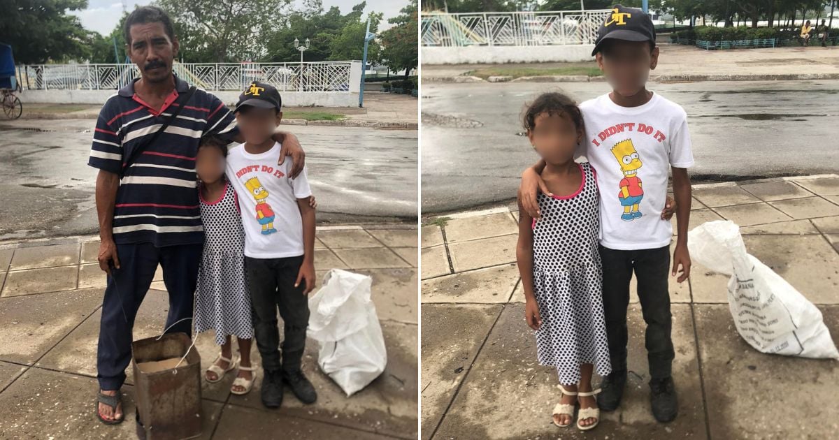 Father and Two Children Selling Peanuts and Collecting Cans in Santiago de Cuba Seek Assistance