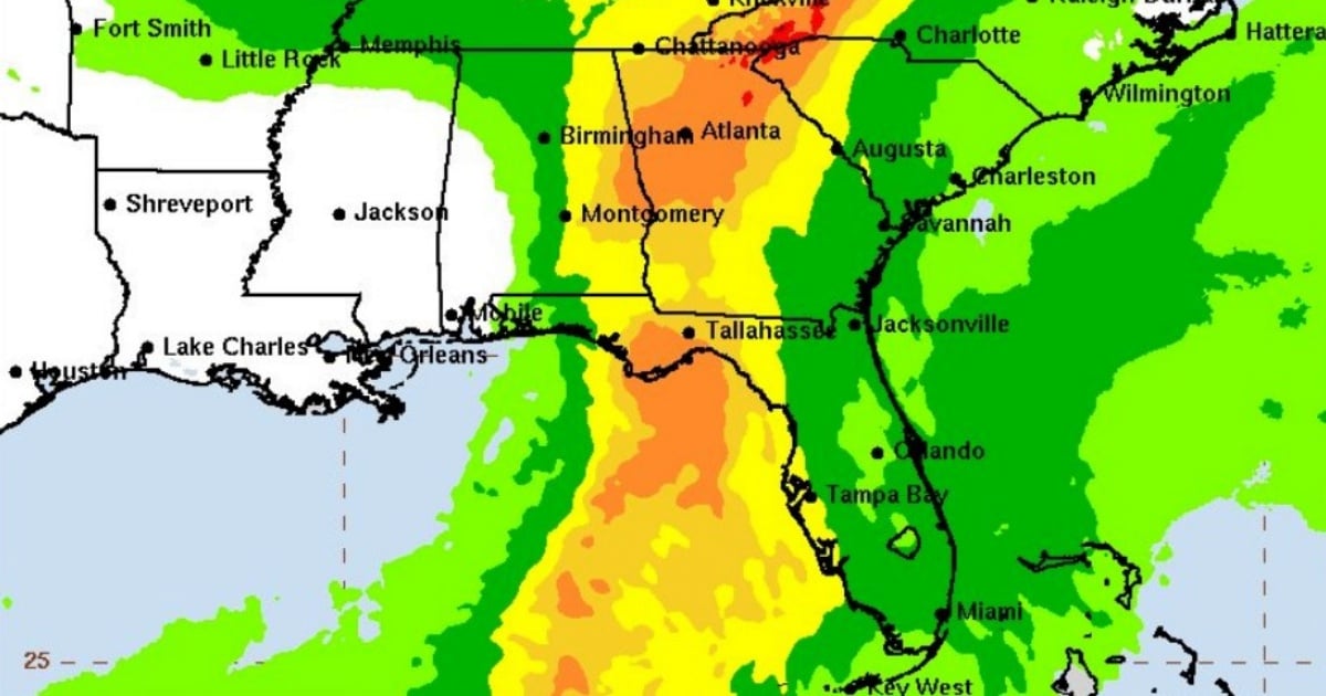 Previsión de lluvias para el sur de Florida en las próximas horas © X/NWS Miami