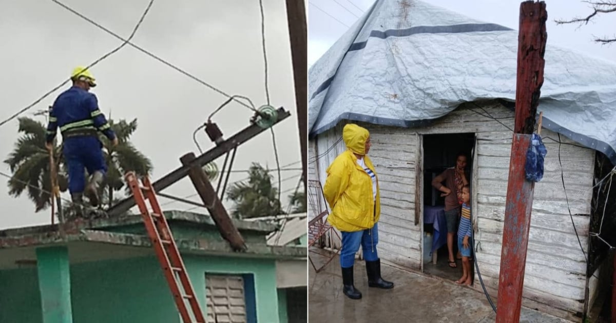 Daños eléctricos en Pinar del Río tras paso de huracán Helene © Facebook / Empresa Eléctrica Pinar del Río y Pedro Lázaro Rodríguez Gil 