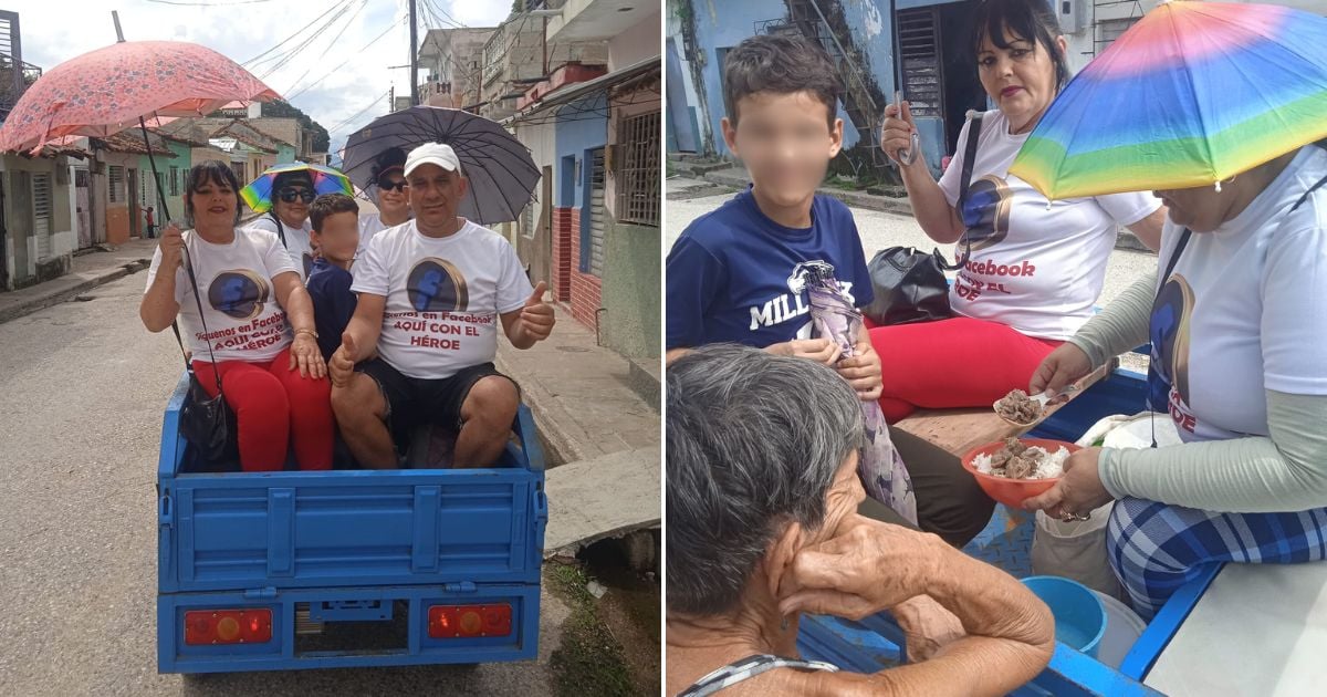 Activistas entregan alimentos en Sancti Spíritus © Collage Facebook / Yureibys Torresilla