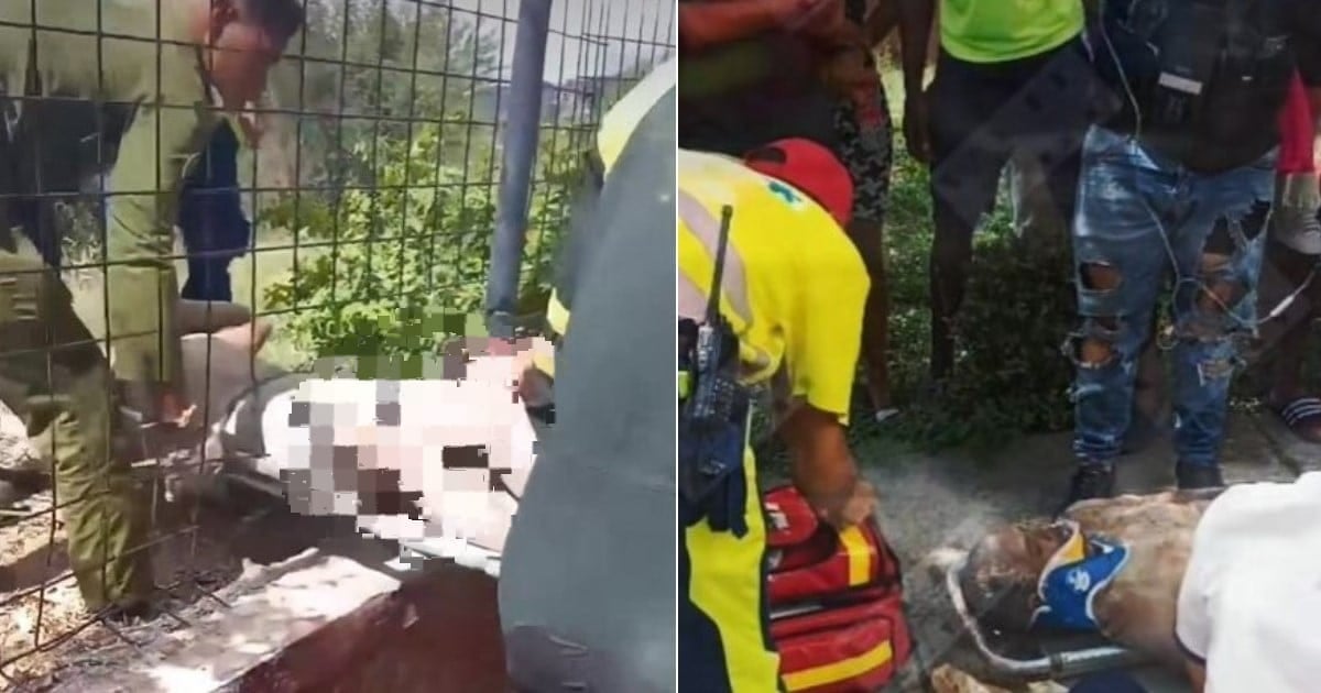 Rescate de hombre que cayó en un respiradero © Captura de video de Facebook de Yosmany Mayeta Labrada