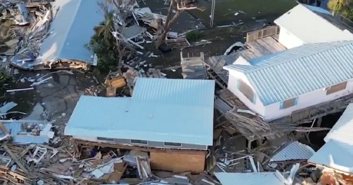 Destrucción en Keaton Beach, Florida © Captura de video de X/@accuweather