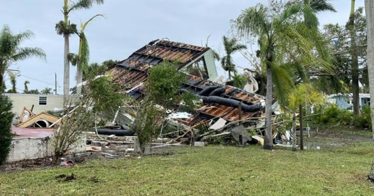 Casa afectada destrozada durante un tornado en Florida durante el paso de Helene (Imagen de referencia) © Captura de Telemundo 51