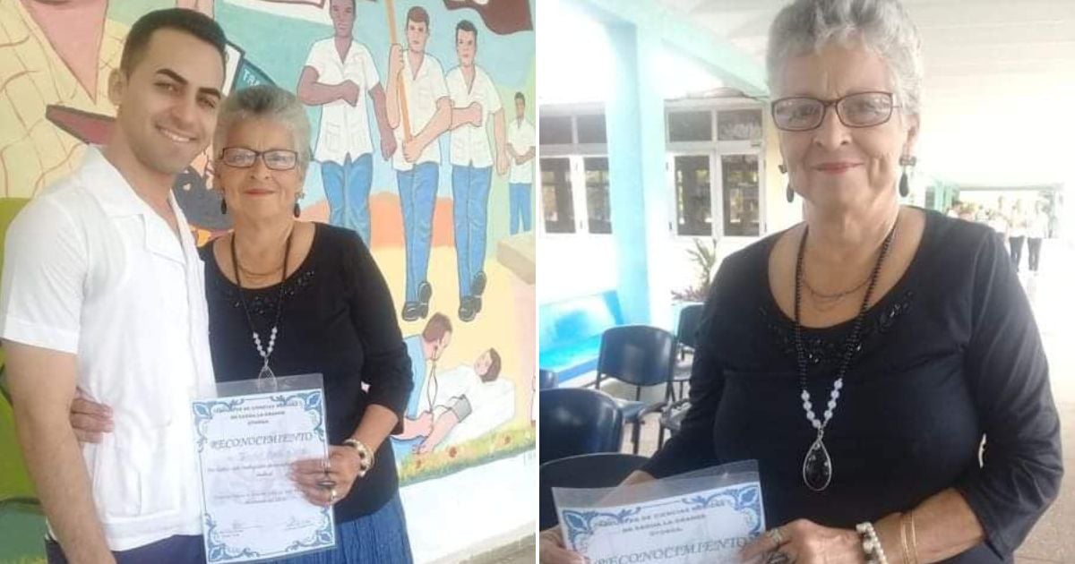 Isabel Mata, destacada pedagoga de Sagua la Grande © Collage Facebook / Facultad de Ciencias Médicas de Sagua la Grande