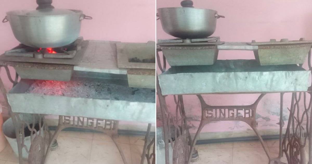 Cuban Innovators Turn Singer Sewing Machine into a Charcoal Stove Amid Energy Crisis