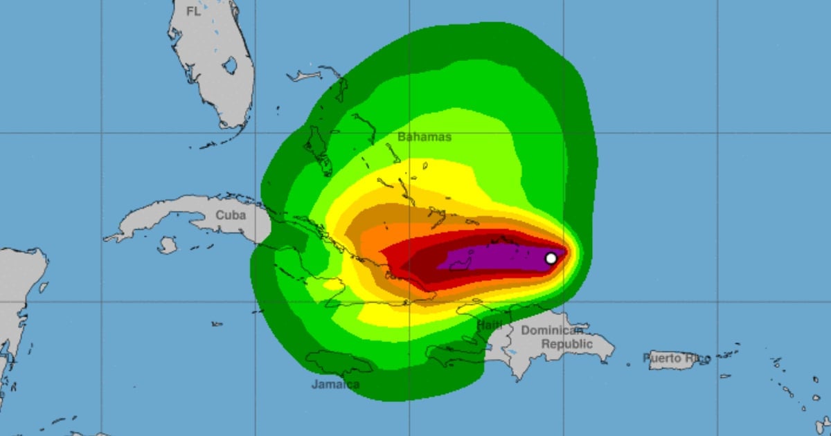 Pronóstico de vientos del huracán Oscar © NOAA