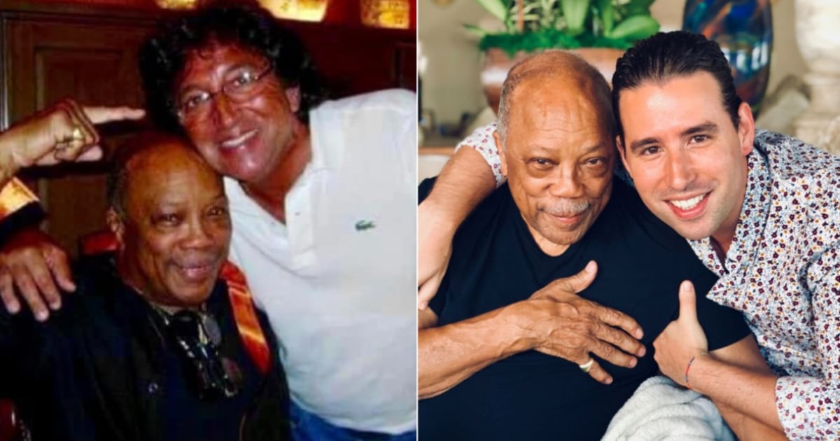 Quincy Jones junto a Alfredo Rodríguez y Alfredo Rodríguez Jr. © Redes sociales