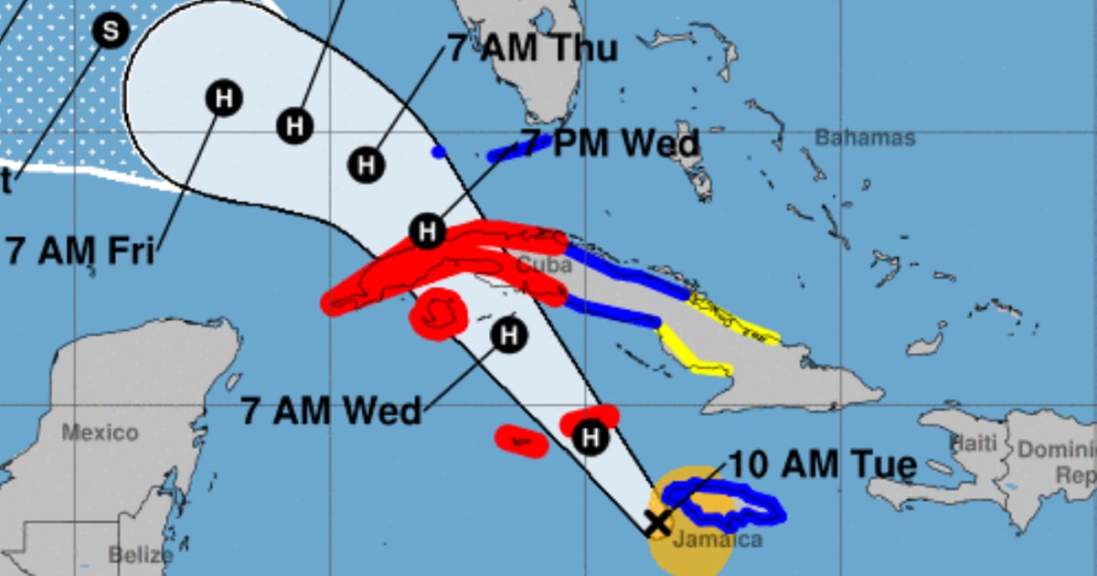 Según la trayectoria de Rafael, el lado sucio impactará a La Habana y otras regiones cubanas © NOAA