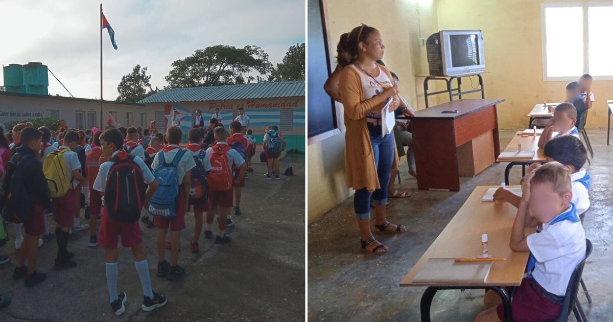 Cuba reinicia el curso escolar © Collage Facebook Primaria Antonio Lopez Santa Clara y Periódico Venceremos