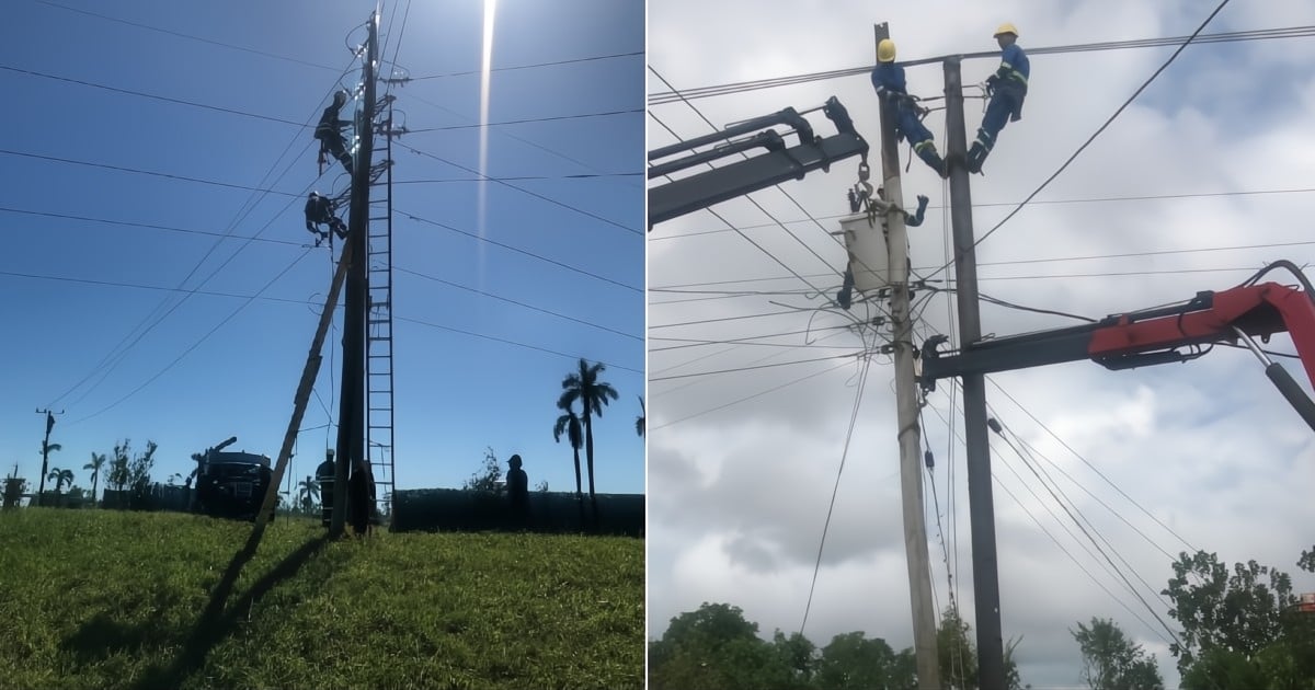 Trabajadores eléctricos en Pinar del Río © Facebook/Empresa Eléctrica Pinar del Río