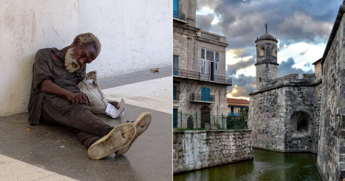 Persona vulnerable en La Habana y casco histórico de la ciudad © CiberCuba - enjoycubaexperience.com